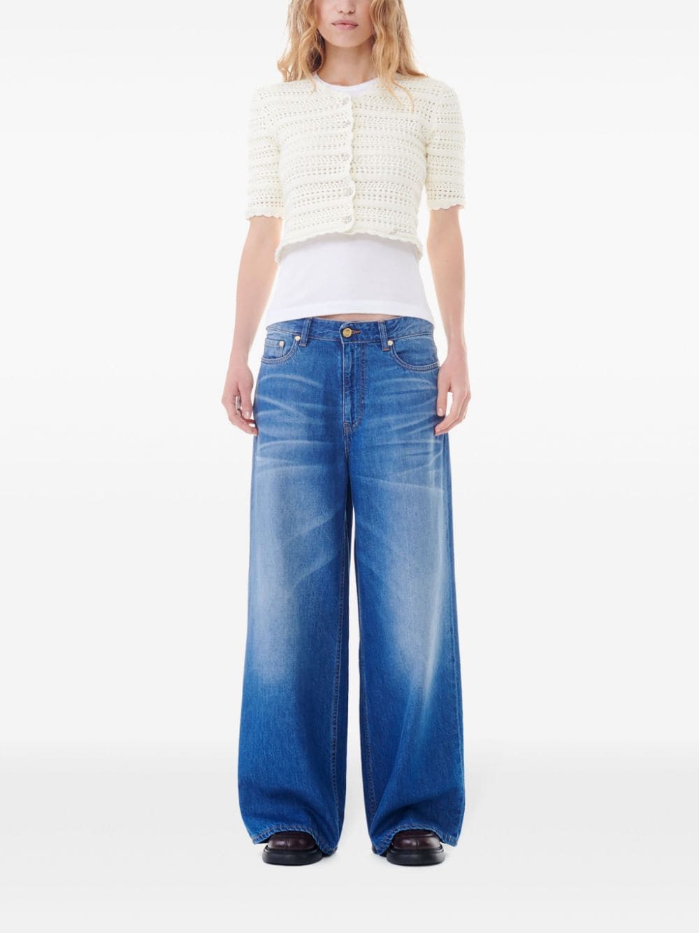 GANNI Jeans met wijde pijpen - Blauw