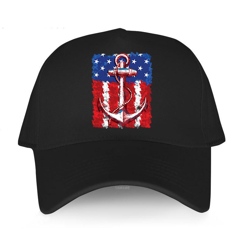91440605MAC2A9PX9K Black Casual Boys Printed caps American Flag & Anchor USA America Retro Tattoo Biker Baseball cap men adjustable hip hop hat