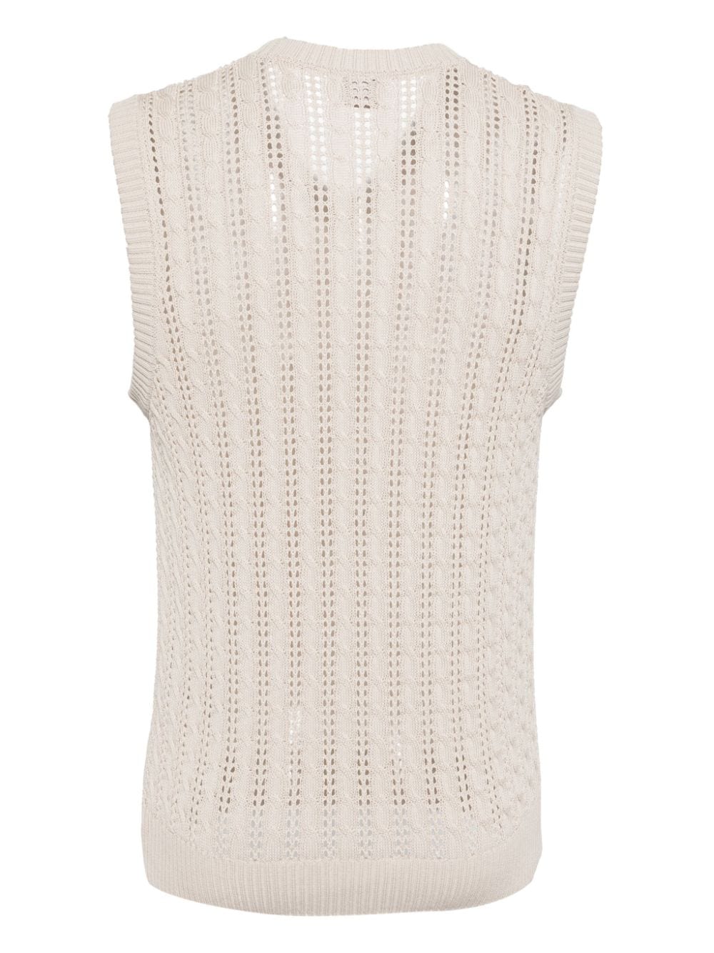 Eleventy knitted cotton vest - Beige