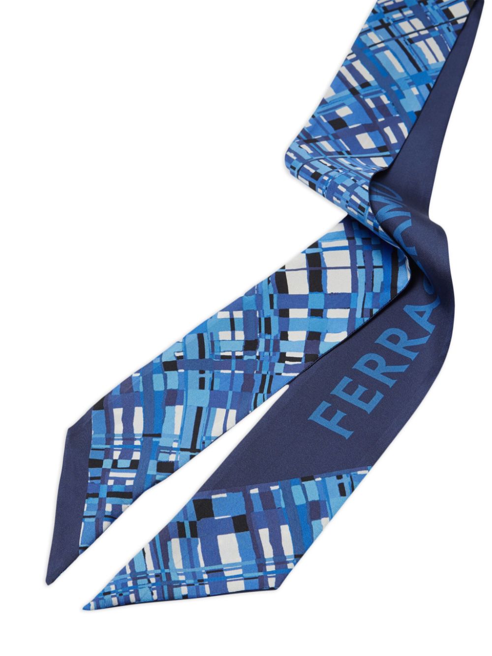 Ferragamo Geruite sjaal - Blauw
