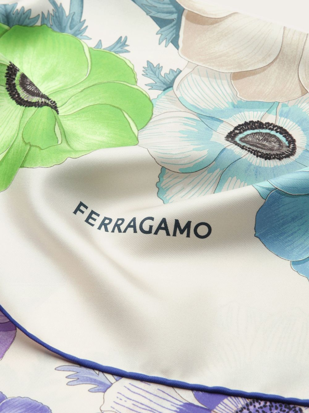 Ferragamo floral-print silk scarf - Paars