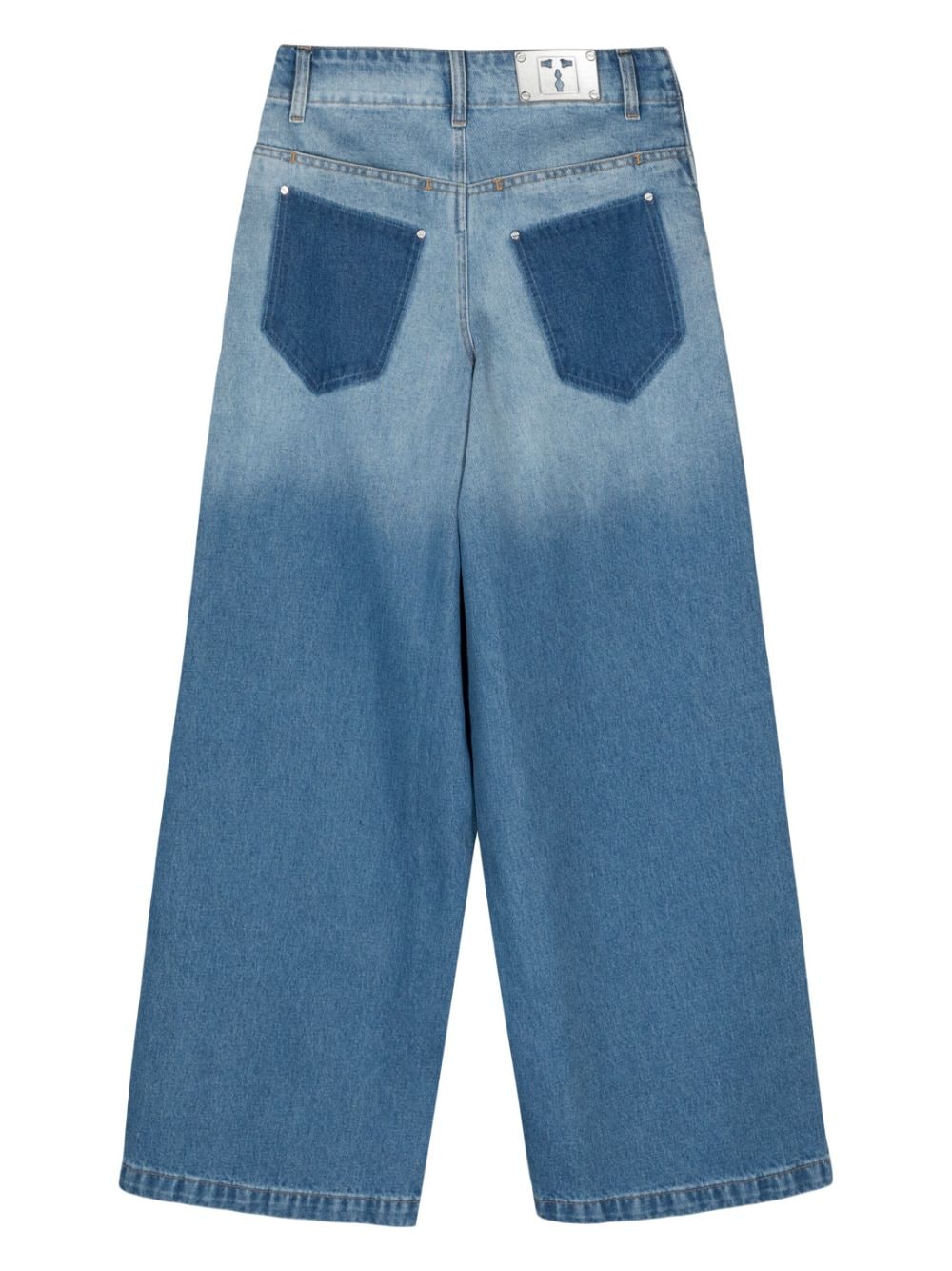 Dion Lee low-rise wide-leg jeans - Blauw