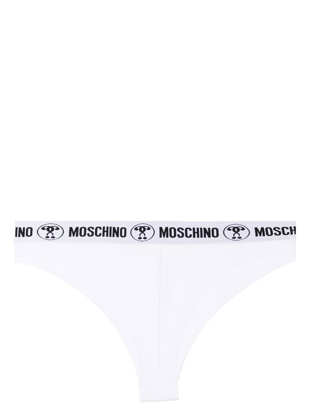 Moschino Slip met logo tailleband - Wit