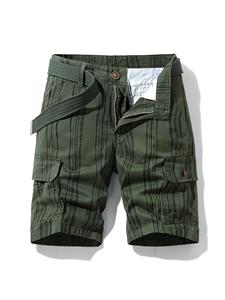 ChArmkpR Mens Striped Utility Cargo Pocket Casual Shorts