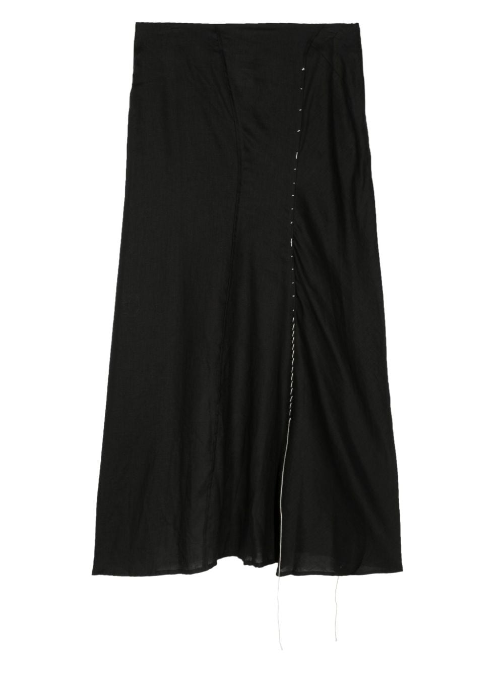Yohji Yamamoto asymmetric linen skirt - Zwart