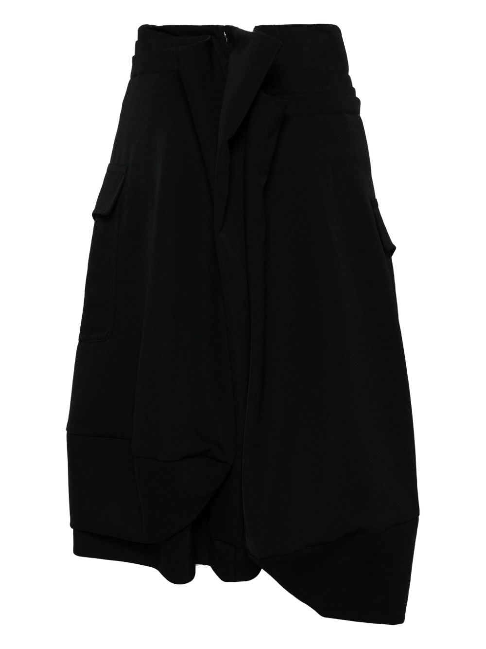 Comme Des Garçons asymmetric wool midi skirt - Zwart