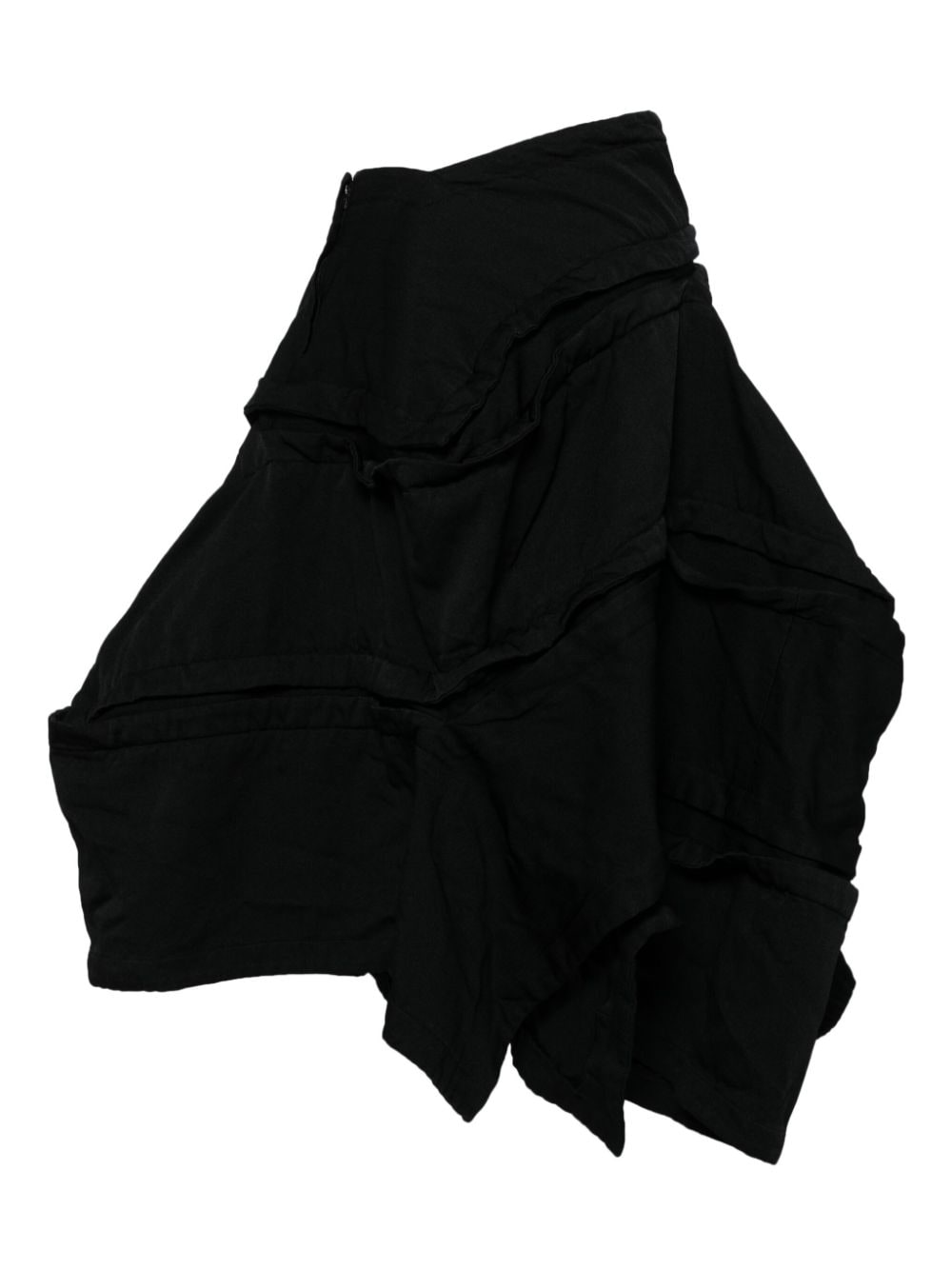 Comme Des Garçons asymmetric midi skirt - Zwart