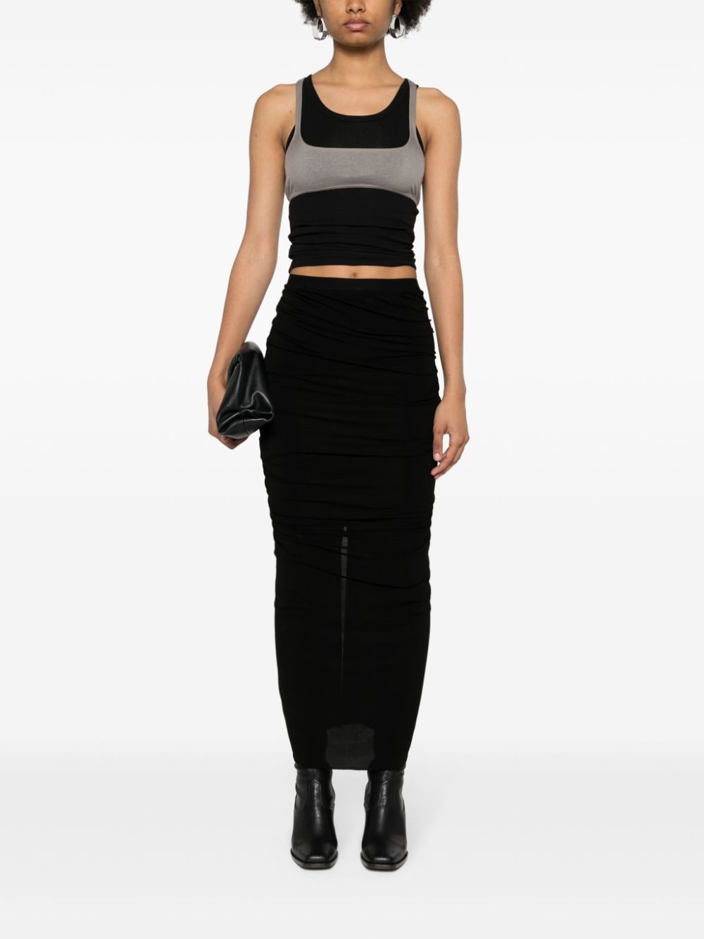 Rick Owens Shrimp asymmetric skirt - Zwart