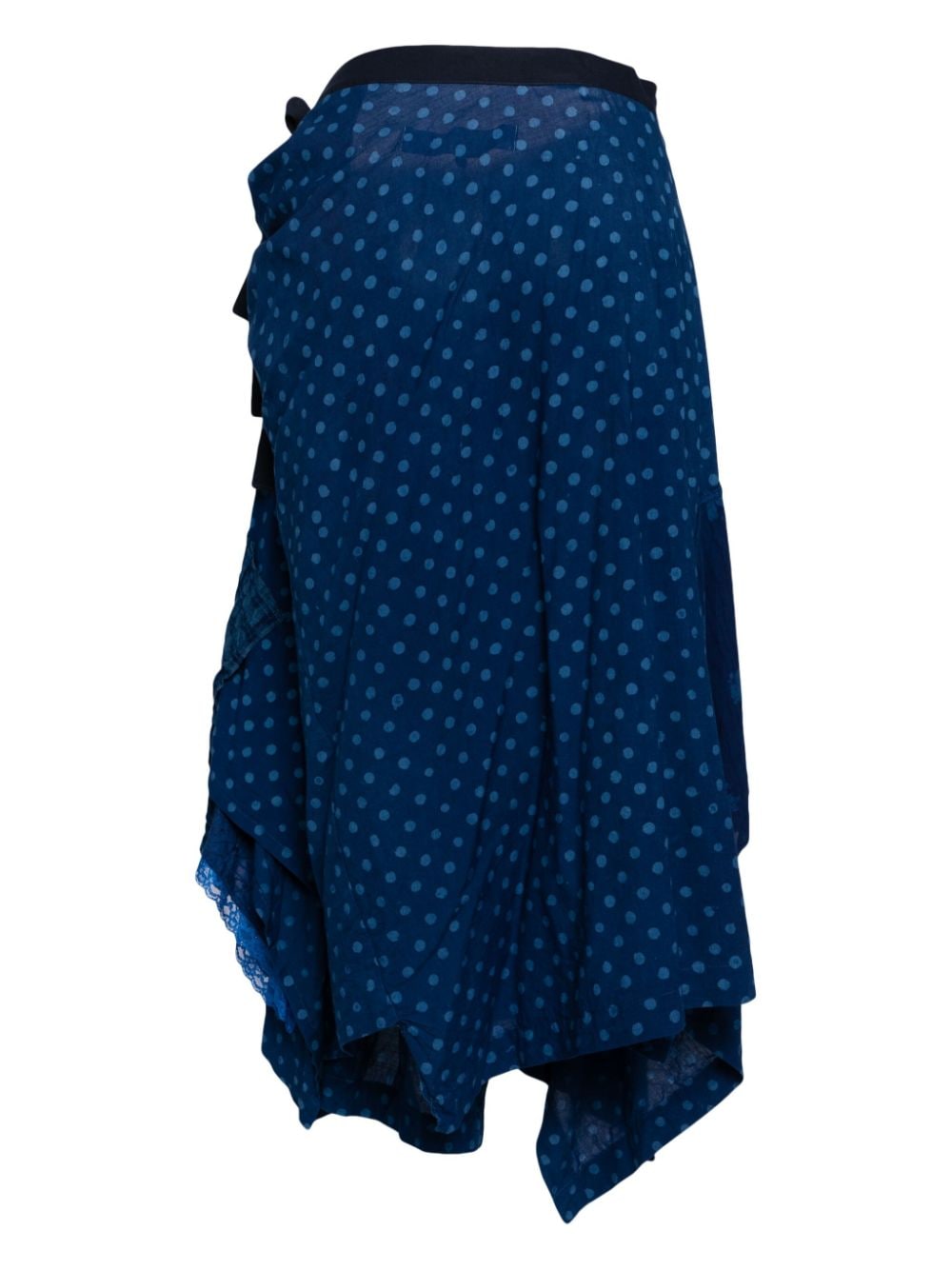 Comme des Garçons TAO asymmetric patchwork maxi skirt - Blauw