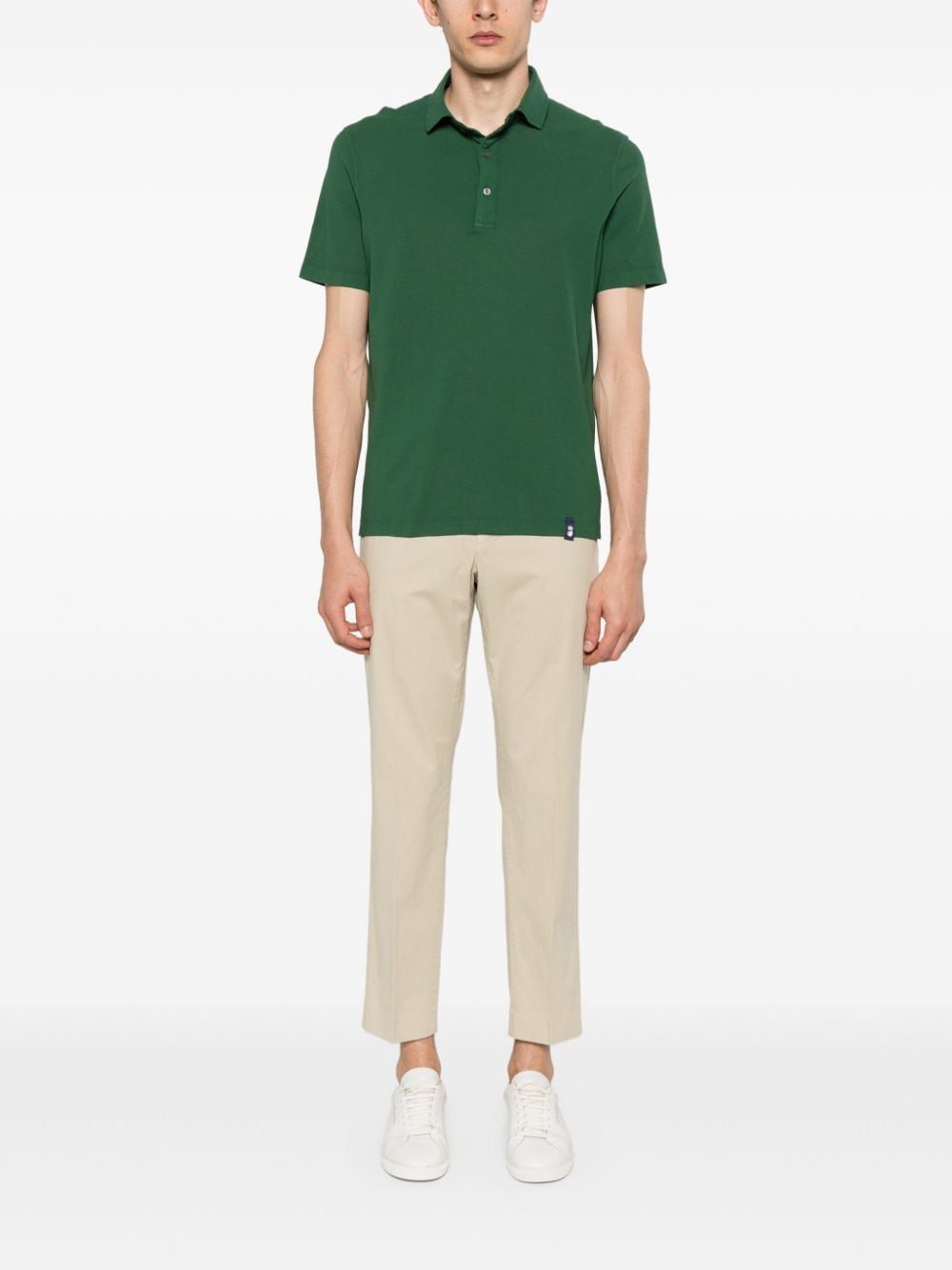 Drumohr logo-tag cotton polo shirt - Groen