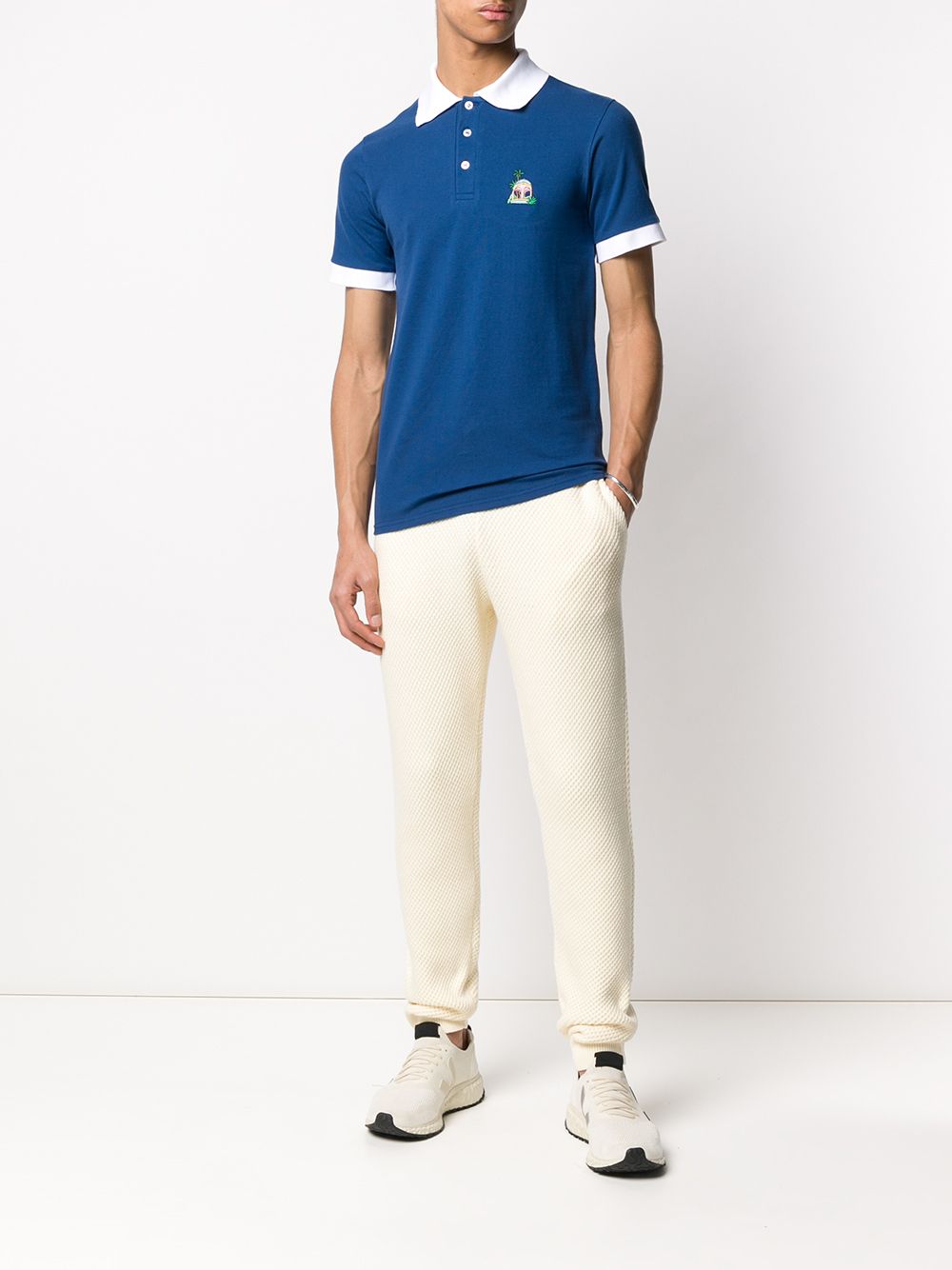 Casablanca Poloshirt met contrasterende kraag - Blauw