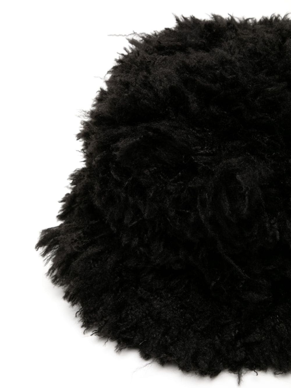 Goldbergh faux-fur cotton bucket hat - Zwart