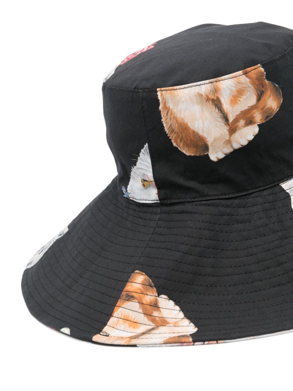 Vivetta cat-print bucket hat - Zwart