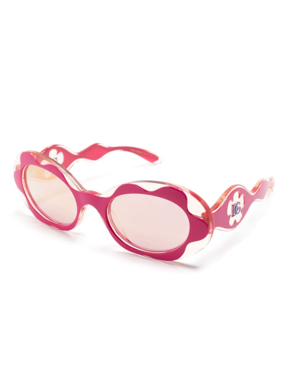 Dolce & Gabbana Eyewear sculpted oval-frame sunglasses - Roze
