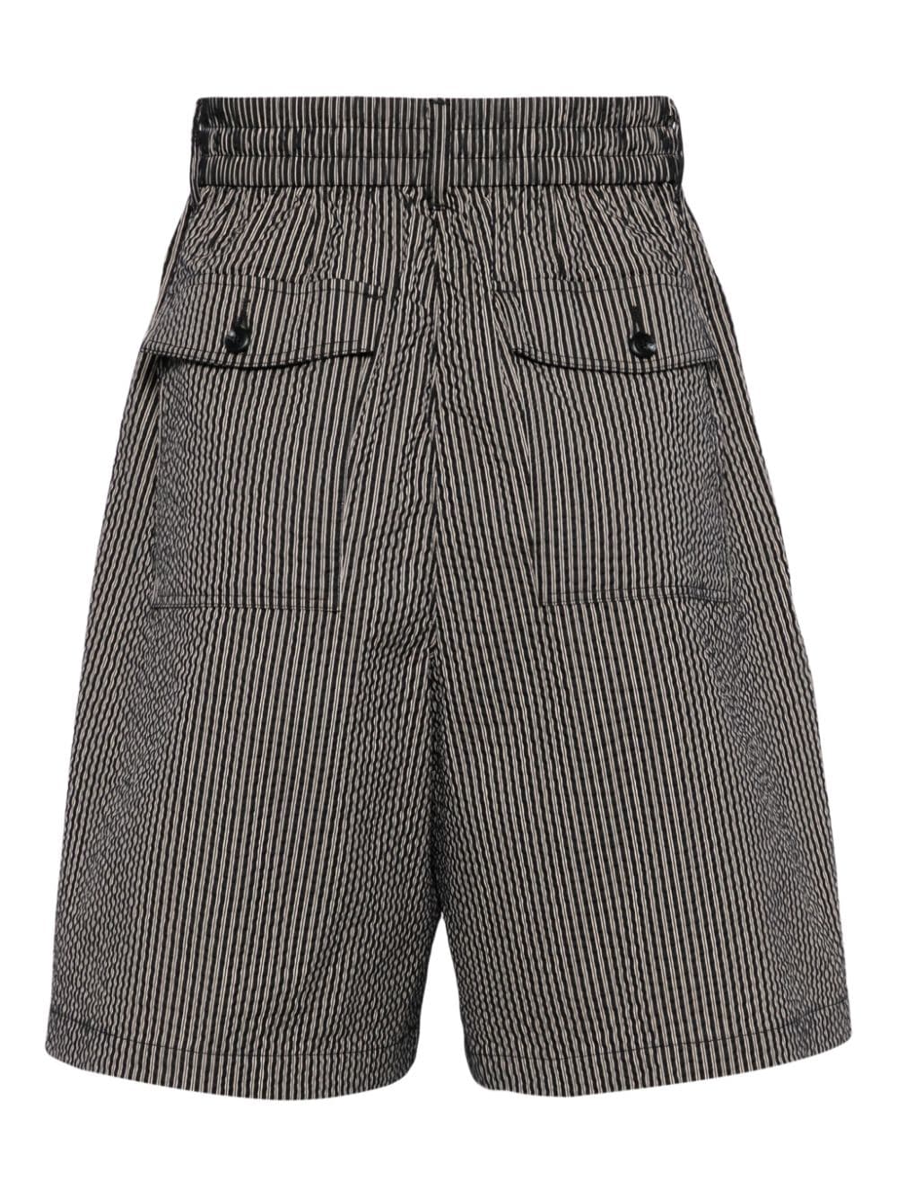 Emporio Armani vertical-print cotton-blend shorts - Zwart