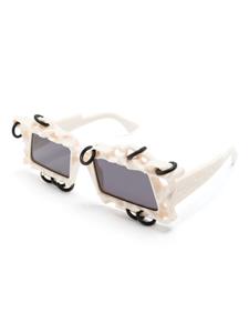 Kuboraum X20 Hypercore geometric-frame sunglasses - Wit