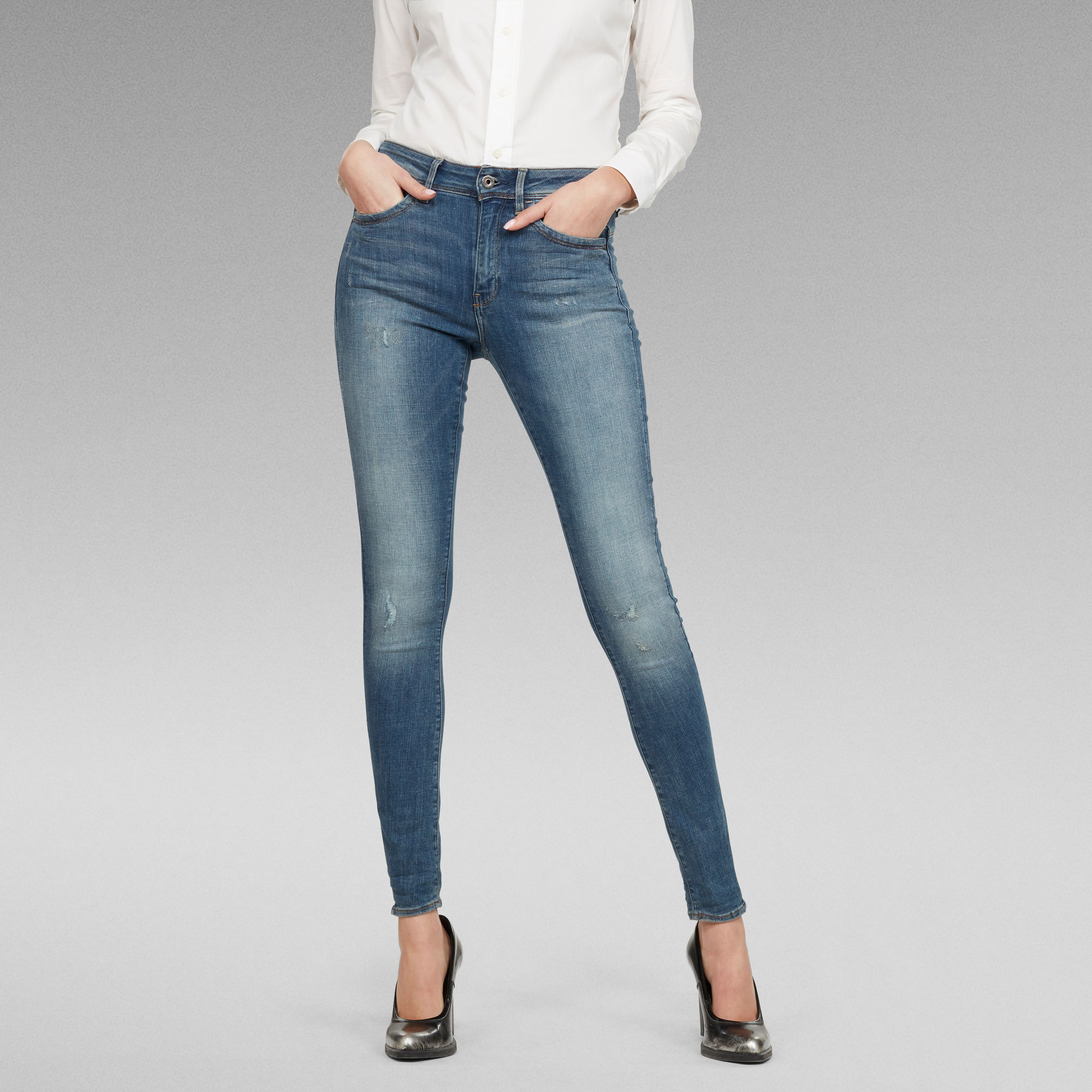 G-Star RAW Lhana High Super Skinny Jeans - Midden blauw - Dames