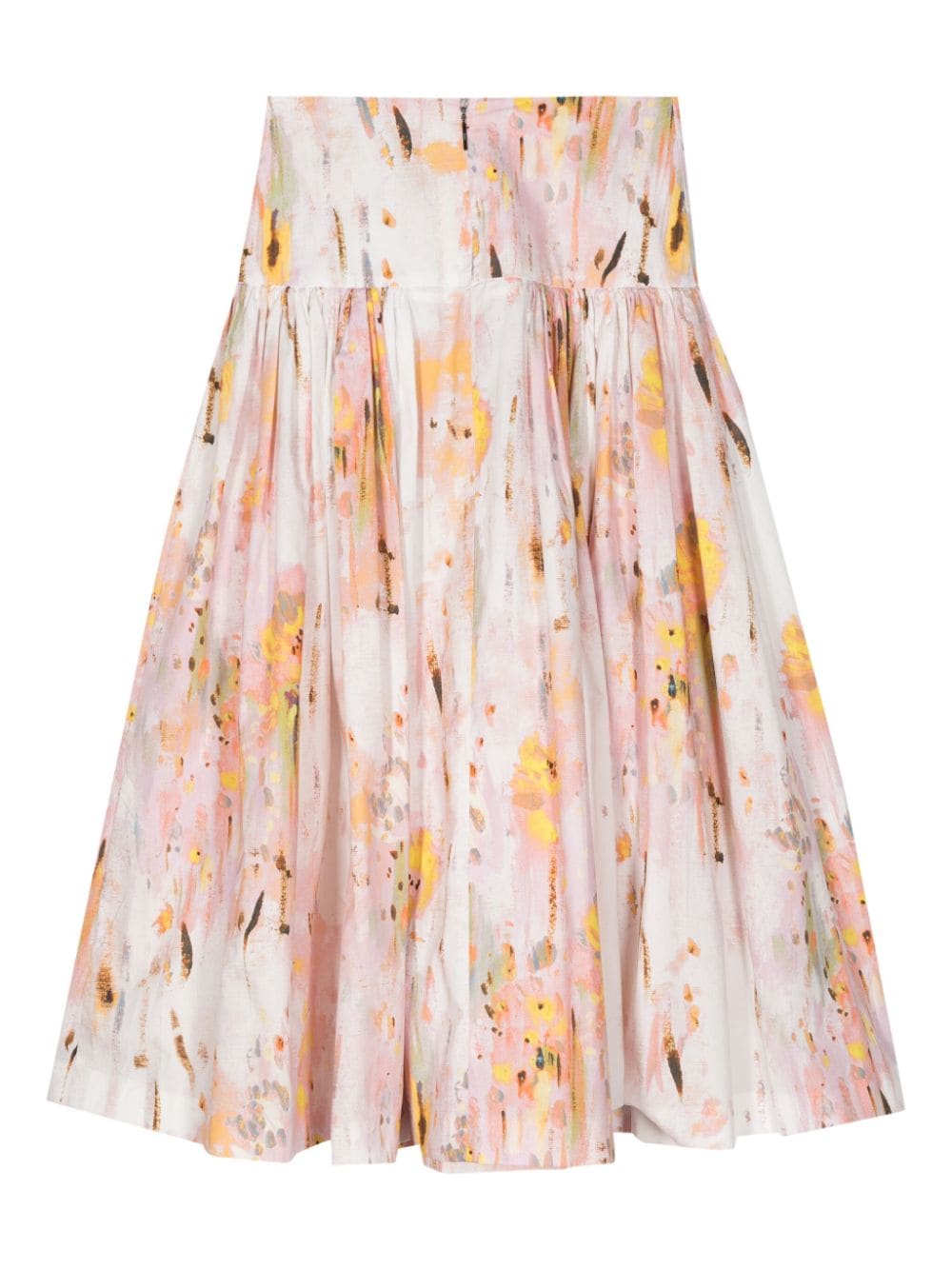 MSGM floral-print pleated midi skirt - Roze