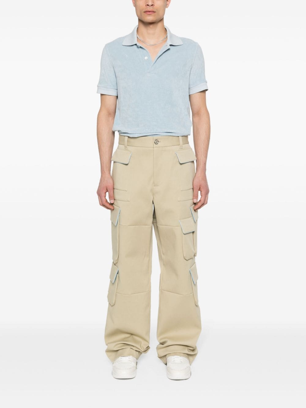 Versace logo-embroidered cargo pants - Beige