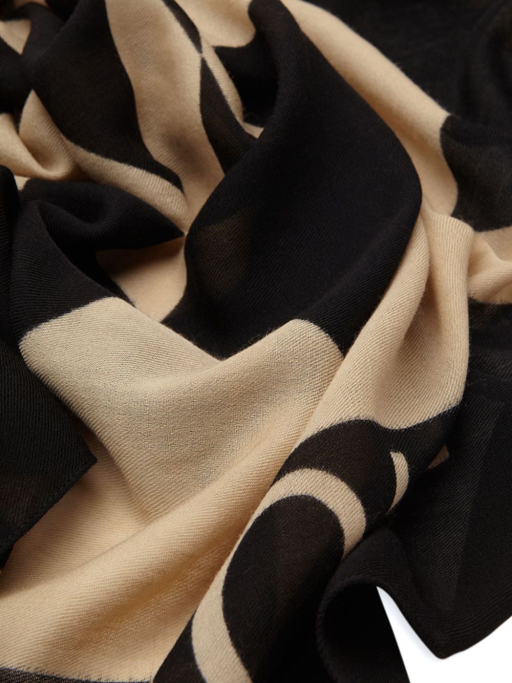 Ferragamo intarsia knit-logo wool scarf - Zwart