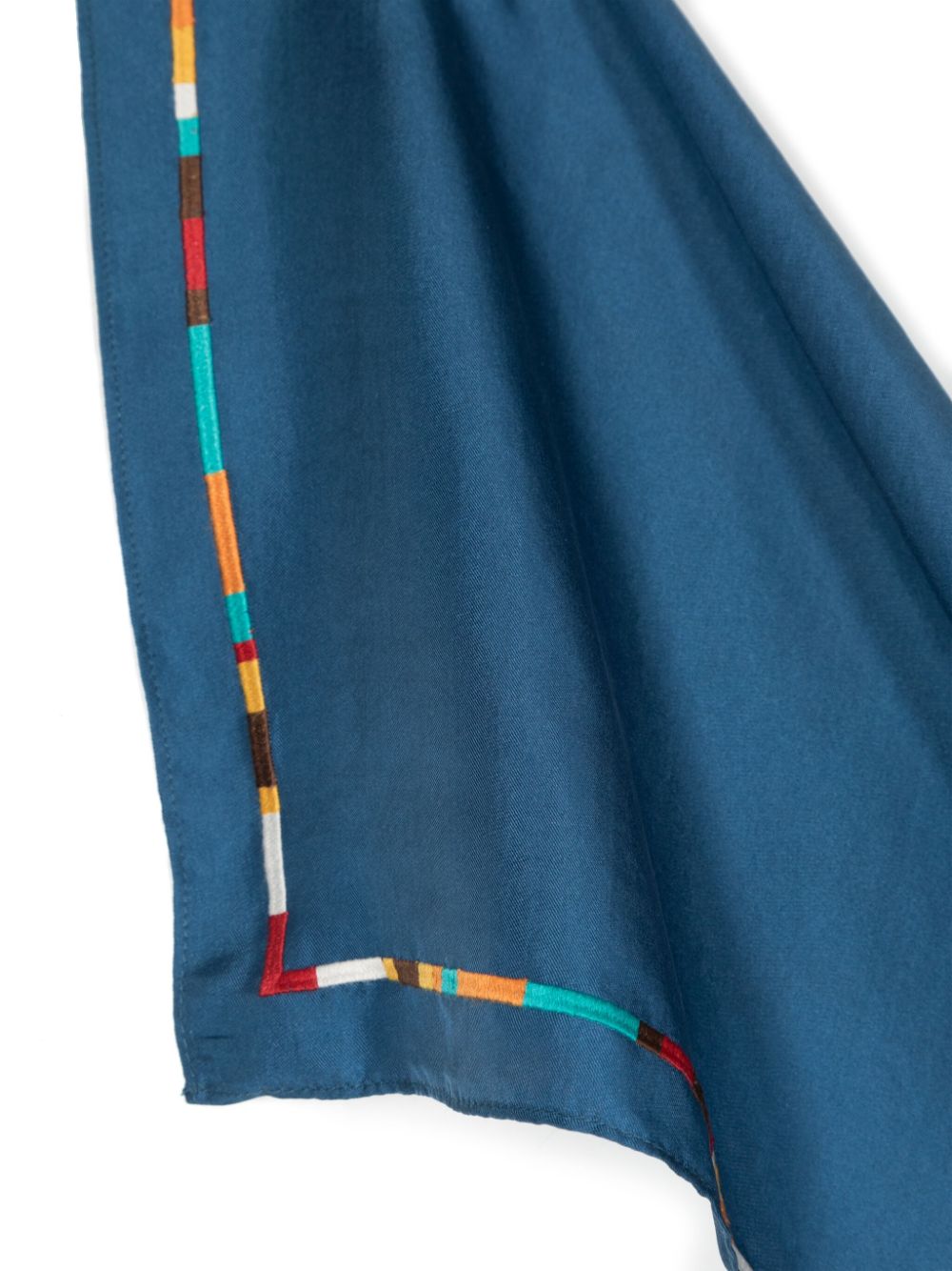 Paul Smith stripe-embroidered slk scarf - Blauw