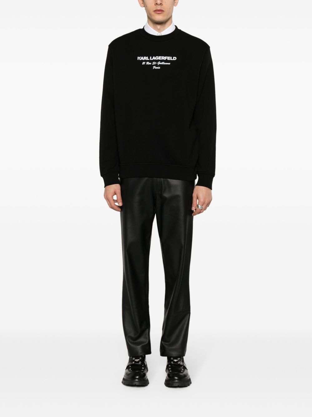 Karl Lagerfeld rubberised-logo sweatshirt - Zwart
