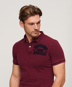 Superdry Mannen Vintage Athletic Polo Shirt Rood