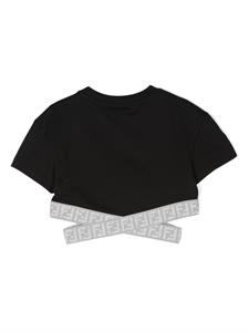 Fendi Kids T-shirt met logoband - Zwart