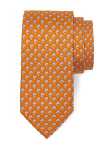 Ferragamo dolphin-print silk tie - Oranje
