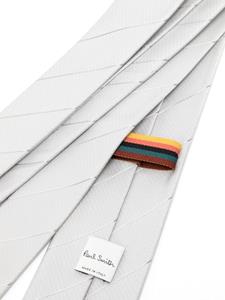 Paul Smith diagonal stripe-pattern silk tie - Grijs