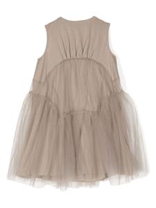Jnby by JNBY tulle-overlay cotton dress - Bruin