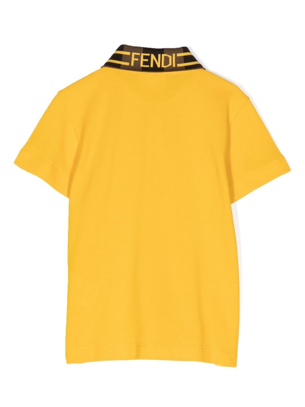Fendi Kids Poloshirt met contrasterende kraag - Geel