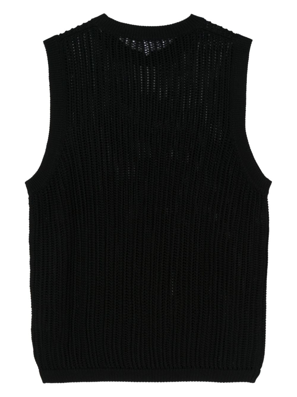 Lardini open-knit cotton vest - Zwart