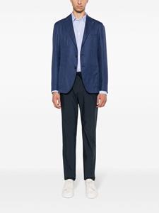 Incotex poplin tapered trousers - Blauw