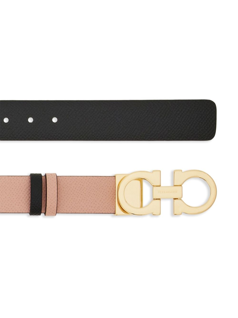 Ferragamo Gancini reversible leather belt - Roze