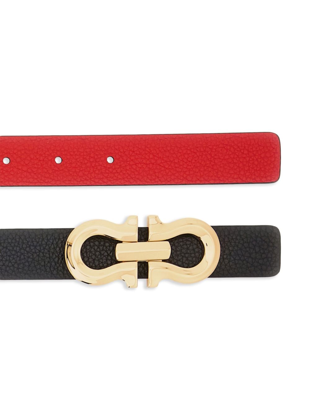 Ferragamo Gancini reversible leather belt - Zwart