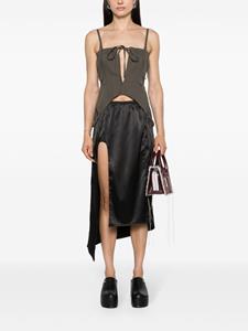 Elena Velez asymmetric satin slip skirt - Zwart