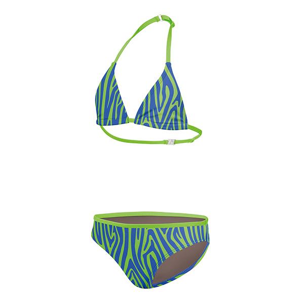 BECO zebra vibes triangel bikini | blauw/groen |
