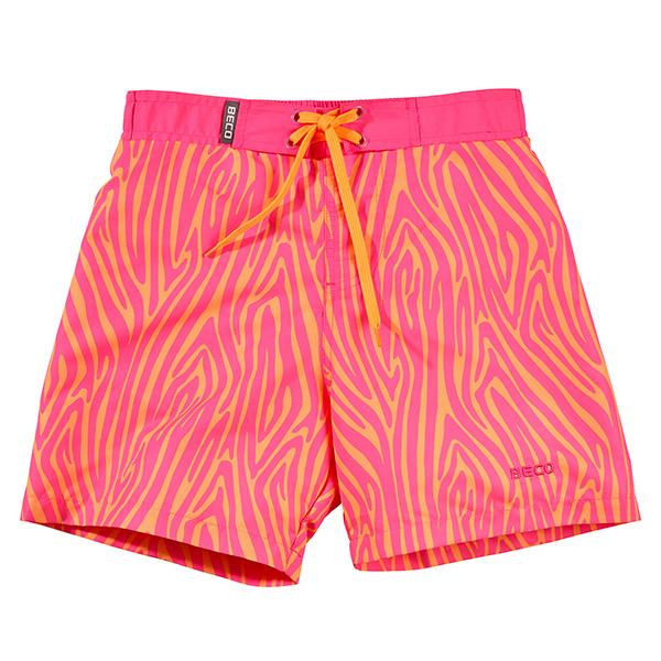 BECO zebra vibes zwemshorts | roze/oranje |