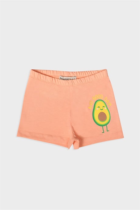 Small Society Zalm avocado bedrukte shorts voor meisjes