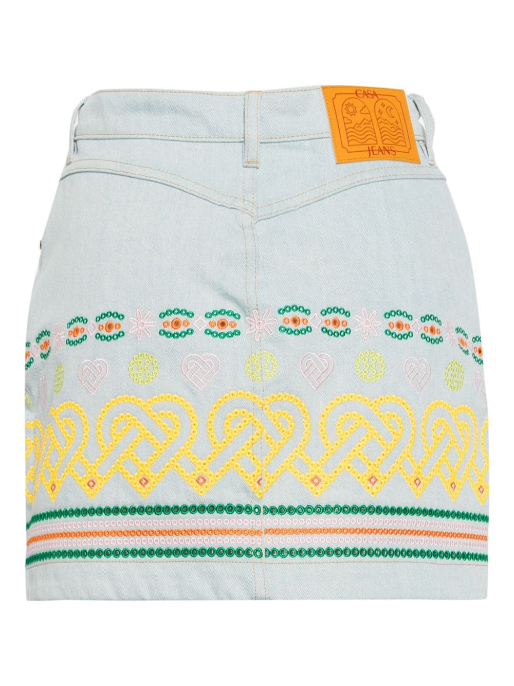 Casablanca embroidered cotton mini skirt - Blauw