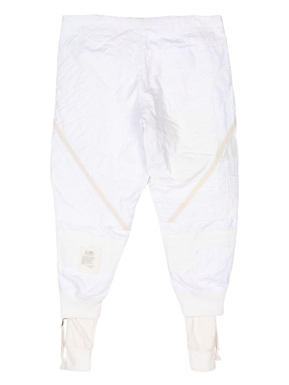 Greg Lauren zipped tapered trousers - Wit