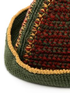 Nicholas Daley colour-blocked crochet beanie - Groen