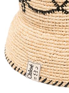 Chloé embroidered raffia sun hat - Beige