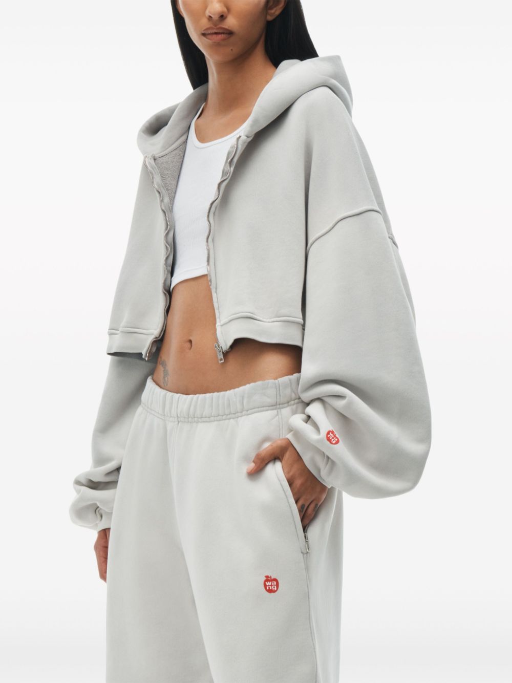 Alexander Wang cotton zip-up hoodie - Grijs