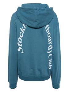 Stockholm Surfboard Club logo-print organic cotton hoodie - Blauw