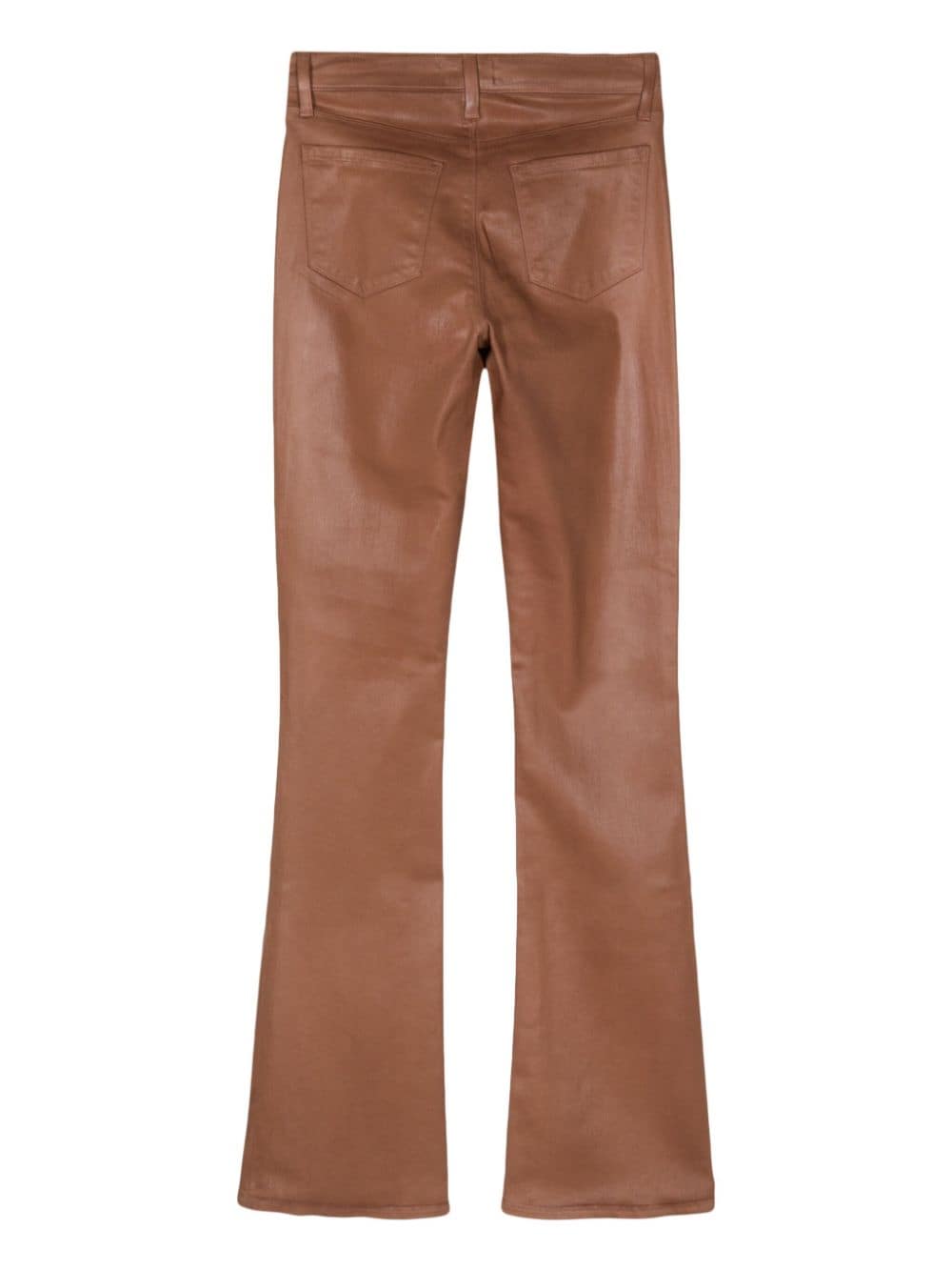 L'Agence Selma coated bootcut trousers - Bruin