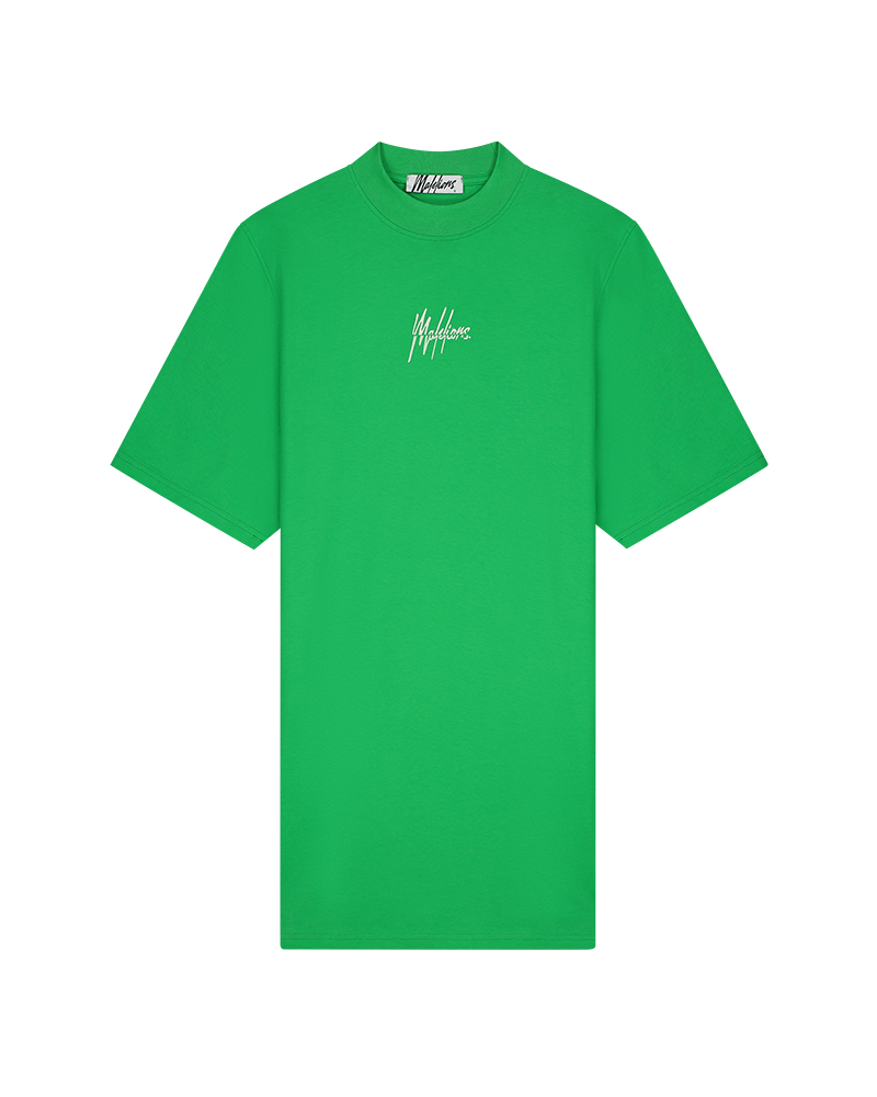 Malelions Women Kiki T-Shirt Dress - Green/White