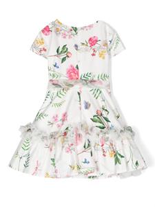 Monnalisa Mini-jurk met bloemenprint - Wit