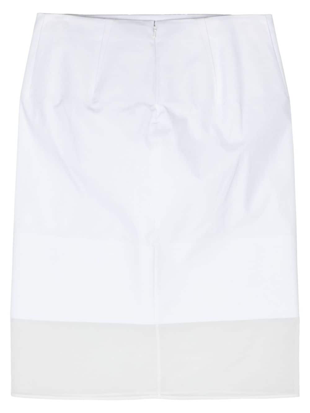 Sportmax transparent-panel poplin skirt - Wit